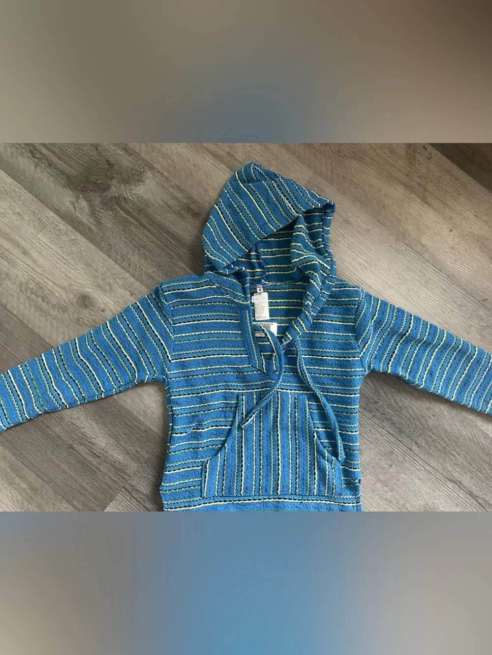 🌻 Mexican Baja Striped Knit Woven Toddler Hoodie 4T 🌻 - Picture 3 of 3